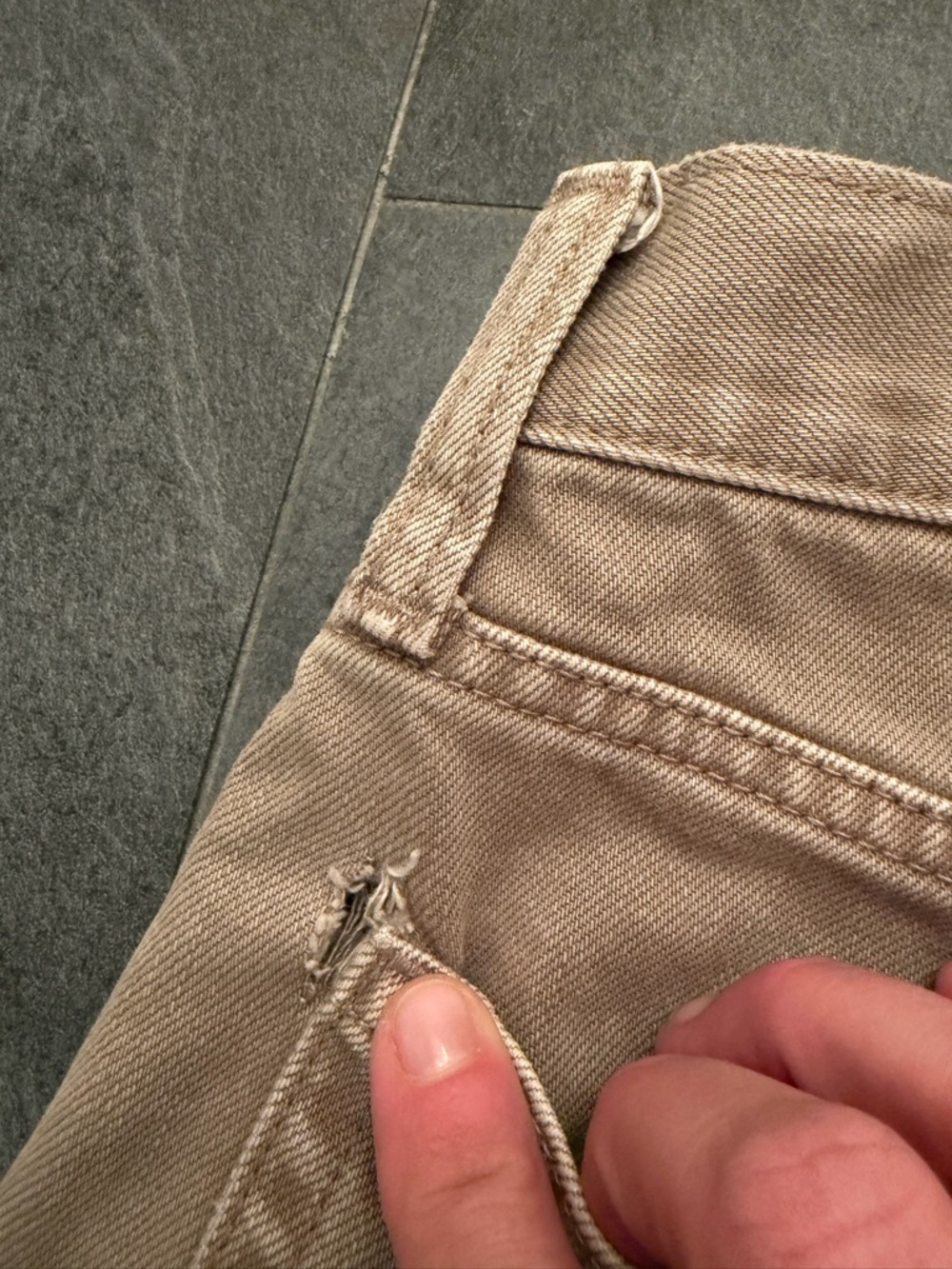Greenish Beige Utility High Waisted Barrel Pants - Picture 4 of 4